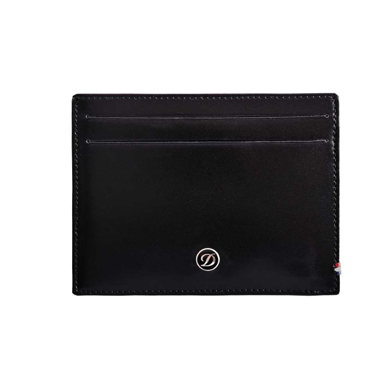 LINE D LEATHER ID CARD AND CREDIT CARD HOLDER Black