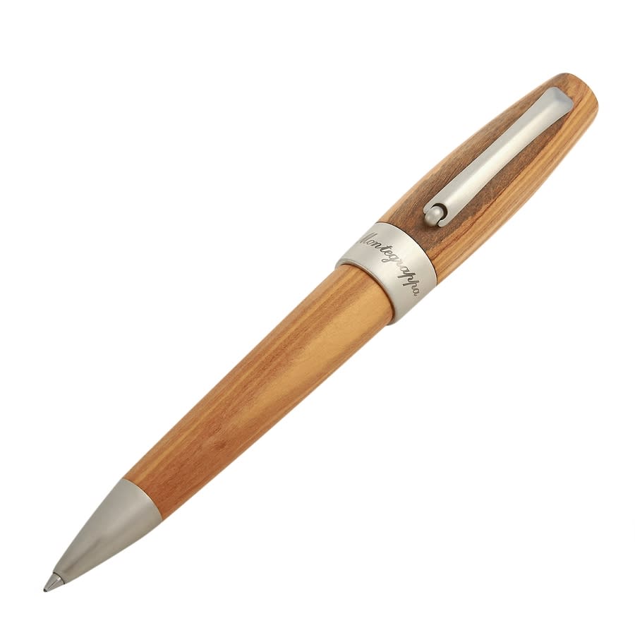 MONTEGRAPPA Heartwood Olive Wood and Stainless Steel Ballpoint